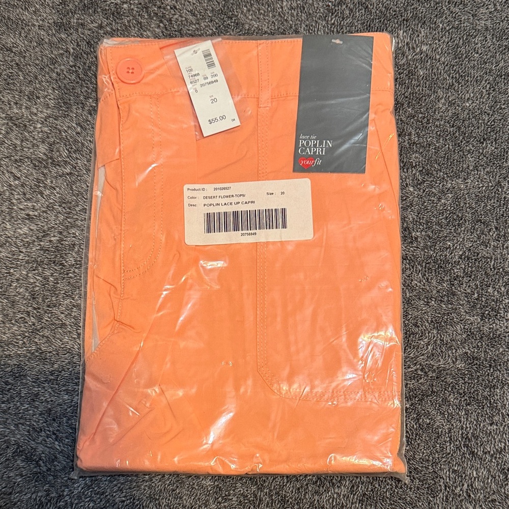Avenue Orange Poplin Capris
